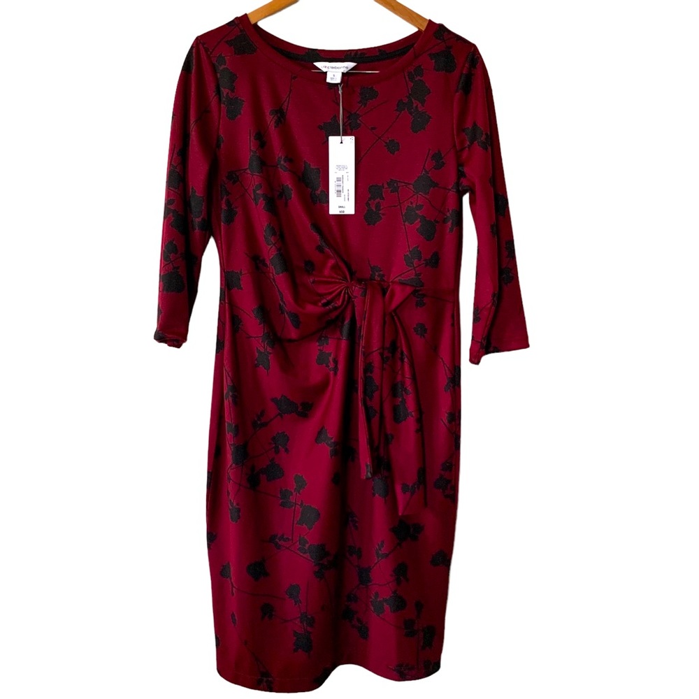 NWT!!! Floral Burgundy Passion Floral Dress Women’s Size Small Liz Claiborne